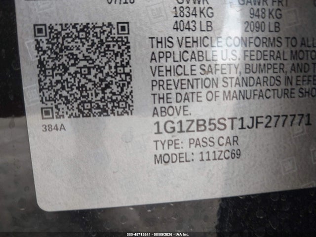 Chevrolet Malibu 1ls 2018 1G1ZB5ST1JF277771 Image 9