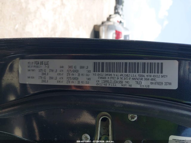 2018 Ram 1500 Lone Star  4x2 5'7 Box მანქანა იყიდება აუქციონზე, vin: 1C6RR6LG1JS341090, აუქციონის ნომერი: 45713581