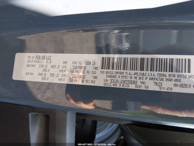 Продажа на аукционе авто 2019 Ram Promaster 3500 Cargo Van High Roof 159 Wb Ext, vin: 3C6URVJG3KE558362, номер лота: 45713662