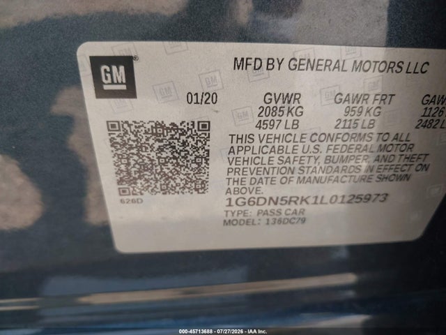 Продажа на аукционе авто 2020 Cadillac Ct5 Premium Luxury, vin: 1G6DN5RK1L0125973, номер лота: 45713688
