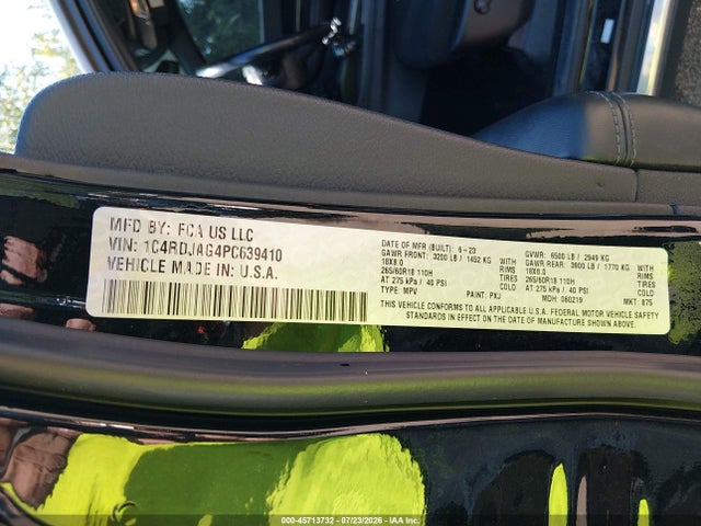 Aukcja sprzedaży 2023 Dodge Durango Sxt Awd, vin: 1C4RDJAG4PC639410, numer aukcji: 45713732