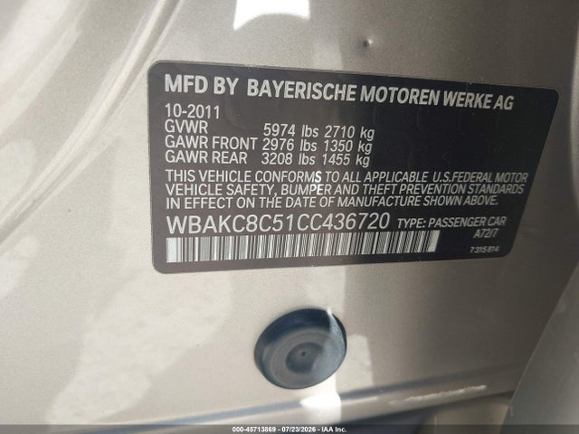 Продажа на аукционе авто 2012 Bmw 750li Xdrive, vin: WBAKC8C51CC436720, номер лота: 45713869