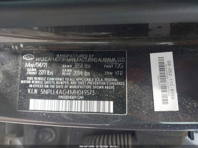 Продаж на аукціоні авто 2021 Hyundai Elantra Se, vin: 5NPLL4AG4MH049573, номер лоту: 45713909