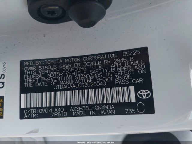 2025 Toyota Crown Signia Xle მანქანა იყიდება აუქციონზე, vin: JTDACAAJ0S3025040, აუქციონის ნომერი: 45713938