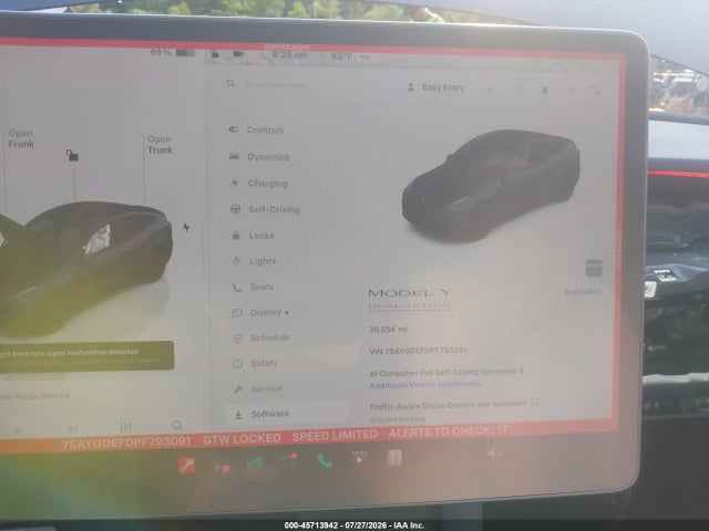 Auction sale of the 2023 Tesla Model Y Performance Dual Motor All-wheel Drive, vin: 7SAYGDEF0PF793091, lot number: 45713942