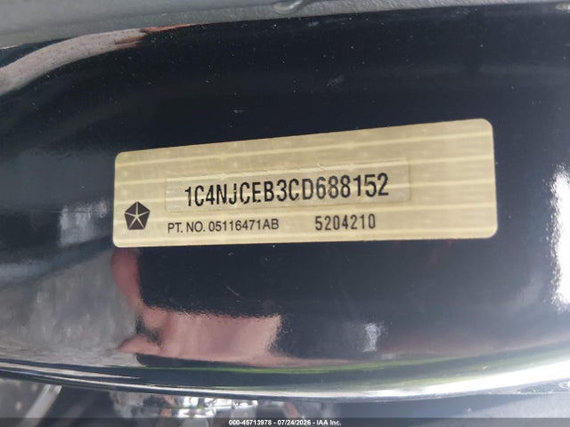 Продаж на аукціоні авто 2012 Jeep Compass Latitude, vin: 1C4NJCEB3CD688152, номер лоту: 45713978
