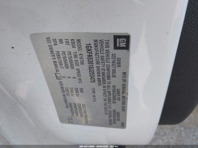 Aukcja sprzedaży 2008 Gmc Yukon Denali, vin: 1GKFK63818J253475, numer aukcji: 45714069