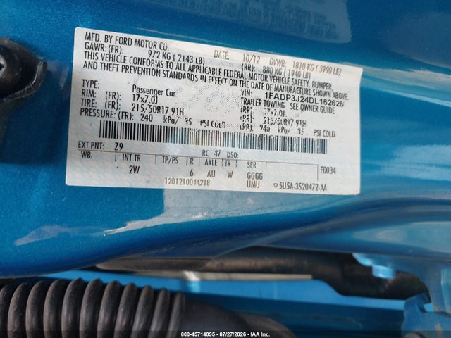 Продажа на аукционе авто 2013 Ford Focus Titanium, vin: 1FADP3J24DL162626, номер лота: 45714095