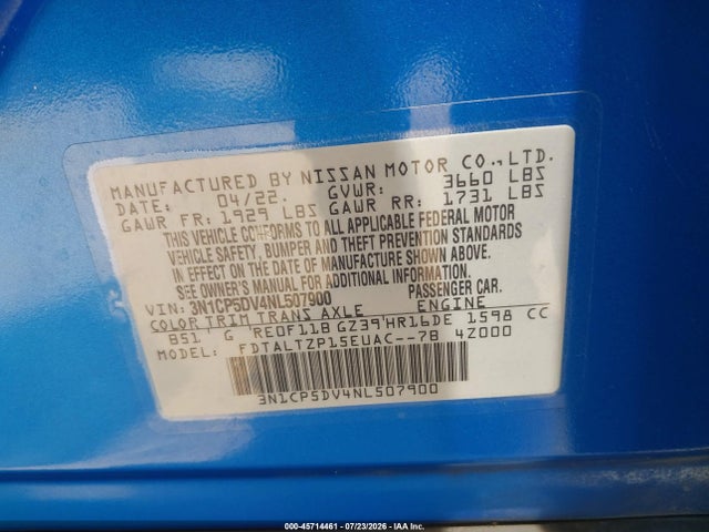 Nissan Kicks Sr Xtronic Cvt 2022 3N1CP5DV4NL507900 Image 9