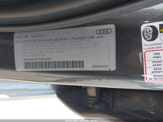 Продаж на аукціоні авто 2015 Audi A6 3.0t Premium Plus, vin: WAUHGAFC1FN023057, номер лоту: 45714489