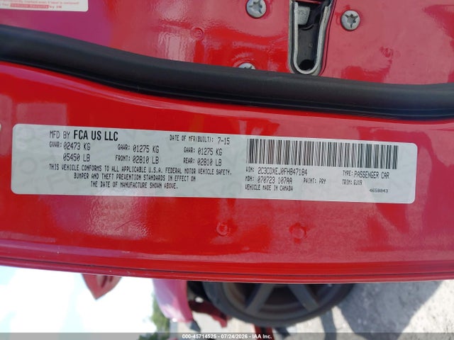 Aukcja sprzedaży 2015 Dodge Charger Srt 392, vin: 2C3CDXEJ0FH847184, numer aukcji: 45714525