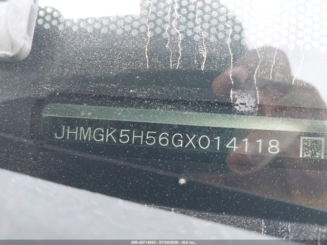 Продаж на аукціоні авто 2016 Honda Fit Lx, vin: JHMGK5H56GX014118, номер лоту: 45714553