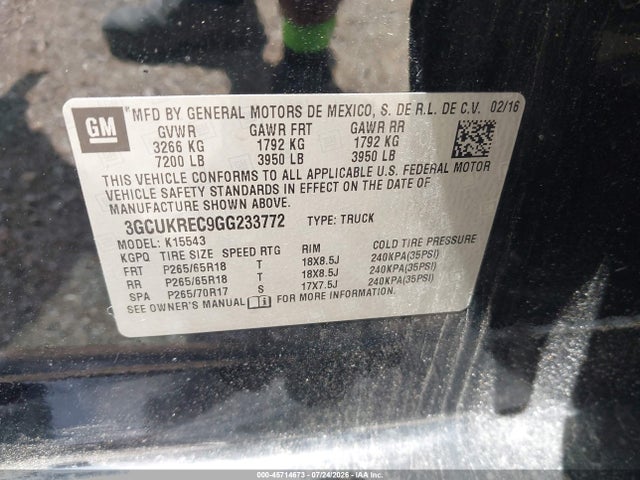 Chevrolet Silverado 1500 Lt 2016 3GCUKREC9GG233772 Image 9