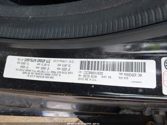 45714770 :رقم المزاد ، 1C3CCBAB4EN146352 vin ، 2014 Chrysler 200 Lx مزاد بيع