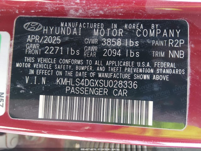 Hyundai Elantra Sel Convenience 2025 KMHLS4DGXSU028336 Image 9