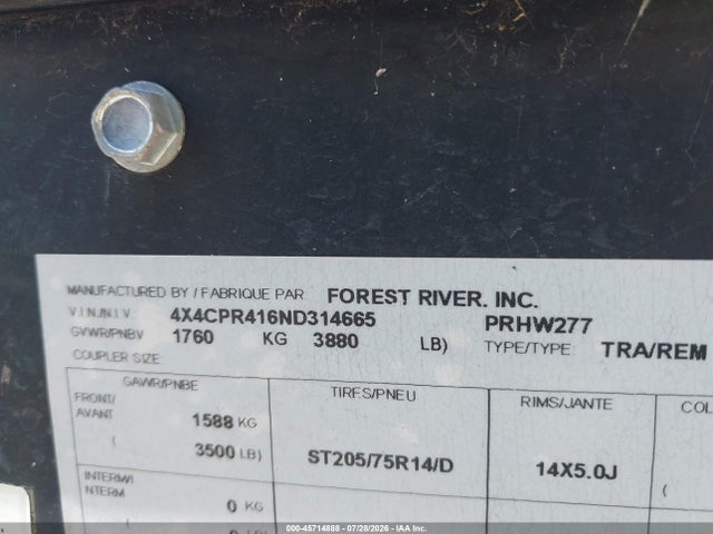 Forest River Rockwood 2022 4X4CPR416ND314665 Image 9