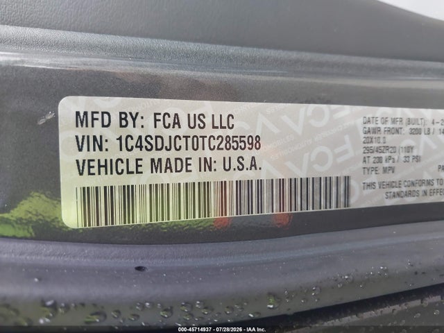 Aukcja sprzedaży 2026 Dodge Durango Gt Plus Awd Hemi V8, vin: 1C4SDJCT0TC285598, numer aukcji: 45714937