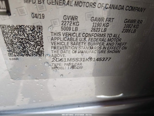 Cadillac XTS LUXURY 2019 2G61M5S31K9145377 Image 9