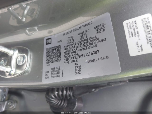 2026 Chevrolet Colorado Trail Boss, 4wd მანქანა იყიდება აუქციონზე, vin: 1GCPTEEK9T1116387, აუქციონის ნომერი: 45715047