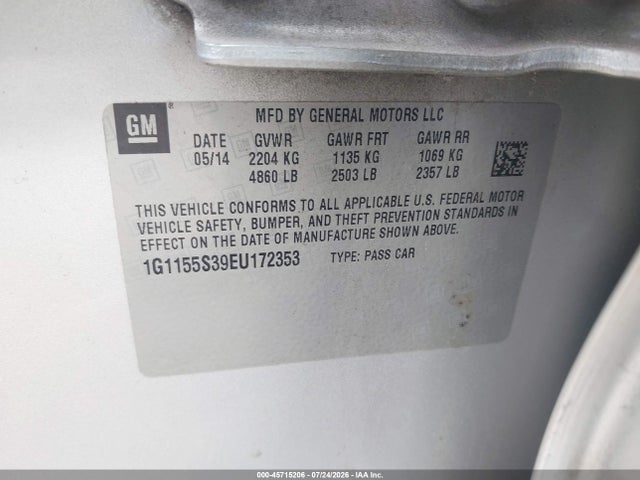Chevrolet IMPALA 2LZ 2014 1G1155S39EU172353 Image 9