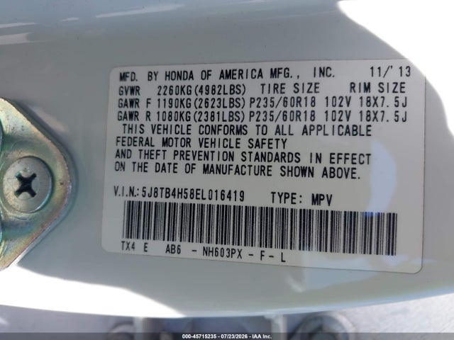 Acura RDX 2014 5J8TB4H58EL016419 Image 9