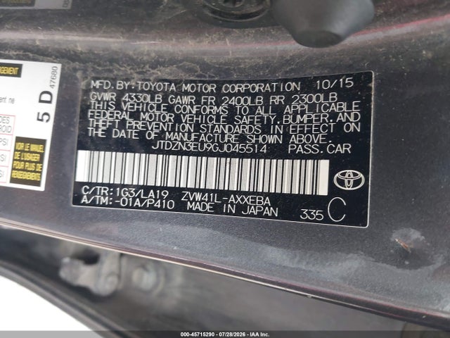 JTDZN3EU9GJ045514 Toyota Prius V Four