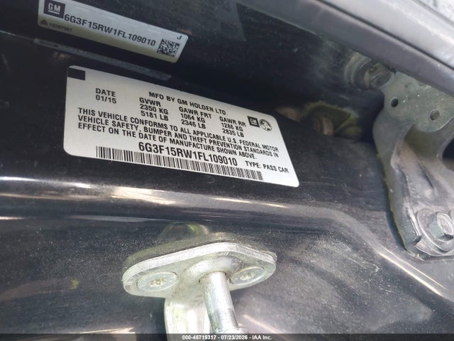 Aukcja sprzedaży 2015 Chevrolet Ss, vin: 6G3F15RW1FL109010, numer aukcji: 45715317