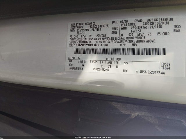 1FMZK1Y8XLKB31538 Ford Transit-150 Passenger Van Xl