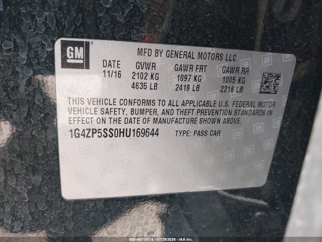 Продажа на аукционе авто 2017 Buick Lacrosse Essence, vin: 1G4ZP5SS0HU169644, номер лота: 45715518