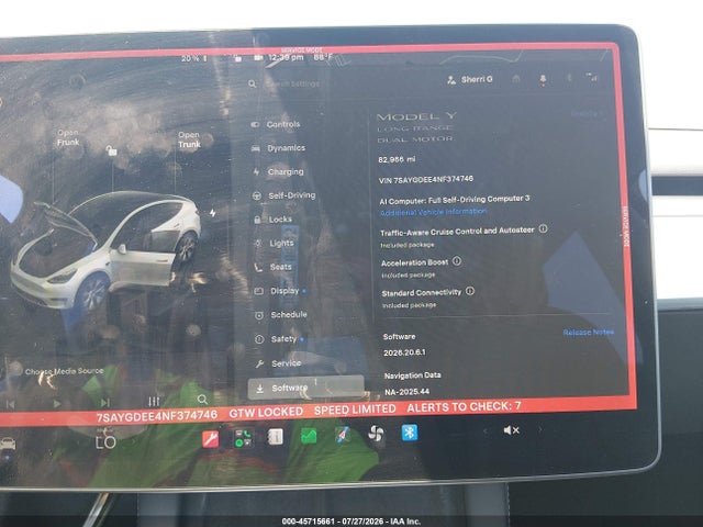Aukcja sprzedaży 2022 Tesla Model Y Long Range Dual Motor All-wheel Drive, vin: 7SAYGDEE4NF374746, numer aukcji: 45715661