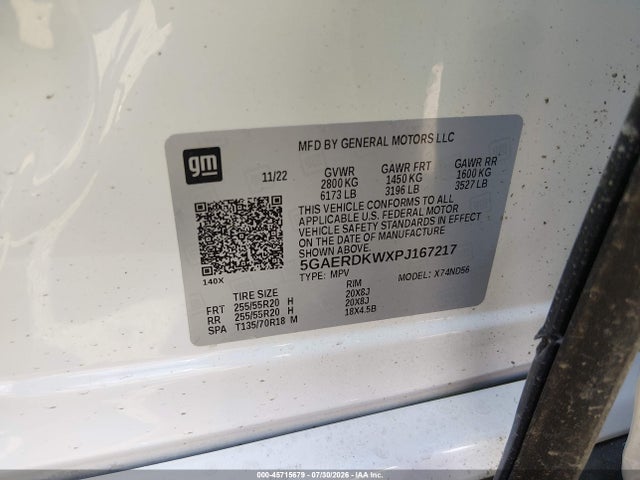 Aukcja sprzedaży 2023 Buick Enclave Avenir Fwd, vin: 5GAERDKWXPJ167217, numer aukcji: 45715679