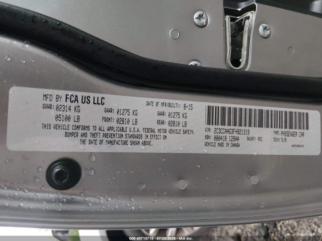 Aukcja sprzedaży 2015 Chrysler 300 Limited, vin: 2C3CCAAG3FH921319, numer aukcji: 45715718