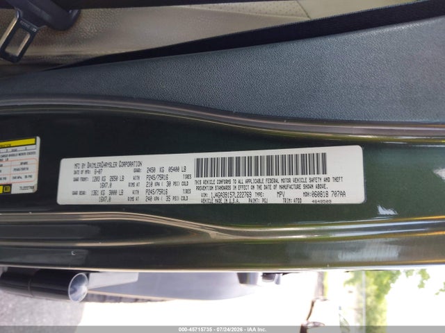 Продаж на аукціоні авто 2007 Jeep Wrangler Unlimited X, vin: 1J4GA39157L222769, номер лоту: 45715735