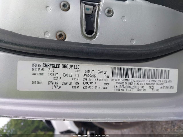 Продаж на аукціоні авто 2011 Ram Ram 1500 Slt, vin: 1D7RV1GP0BS698012, номер лоту: 45715866