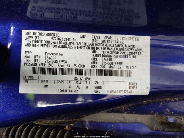 1FADP3K22EL204713 Ford FOCUS SE