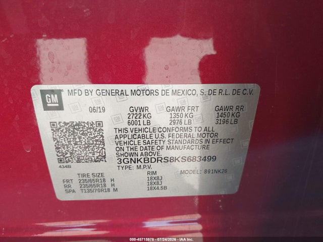 Chevrolet Blazer 2019 3GNKBDRS8KS683499 Image 9