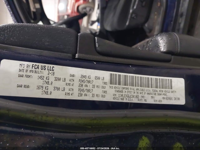 Продаж на аукціоні авто 2018 Jeep Grand Cherokee Laredo E 4x2, vin: 1C4RJEAG6JC301062, номер лоту: 45716082