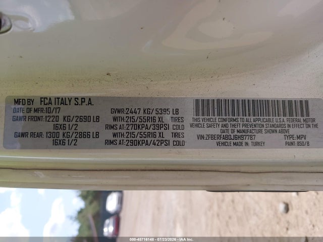 Продажа на аукционе авто 2018 Ram Promaster City Tradesman, vin: ZFBERFAB0J6H97787, номер лота: 45716148