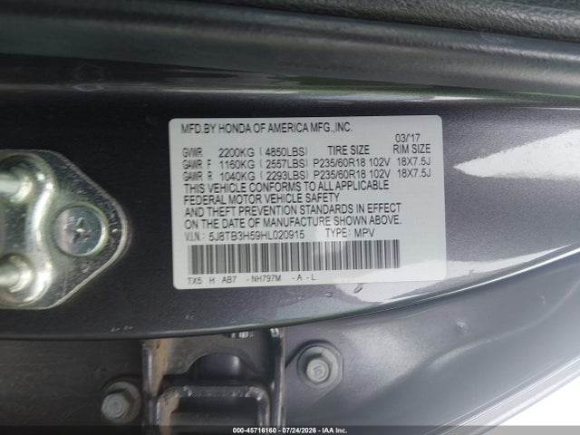 Продажа на аукционе авто 2017 Acura Rdx Technology   Acurawatch Plus Packages/w/technology Package, vin: 5J8TB3H59HL020915, номер лота: 45716160