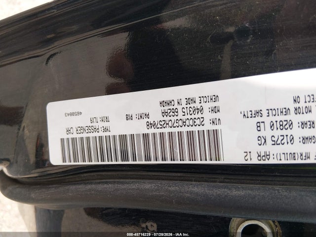 Aukcja sprzedaży 2012 Chrysler 300 Limited, vin: 2C3CCACG7CH257048, numer aukcji: 45716229