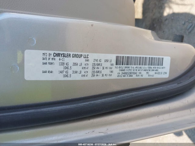 Aukcja sprzedaży 2011 Chrysler Town & Country Touring-l, vin: 2A4RR8DG2BR705842, numer aukcji: 45716236