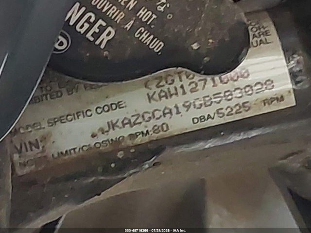 1986 Kawasaki Zg1000 მანქანა იყიდება აუქციონზე, vin: JKAZGCA19GB503028, აუქციონის ნომერი: 45716366