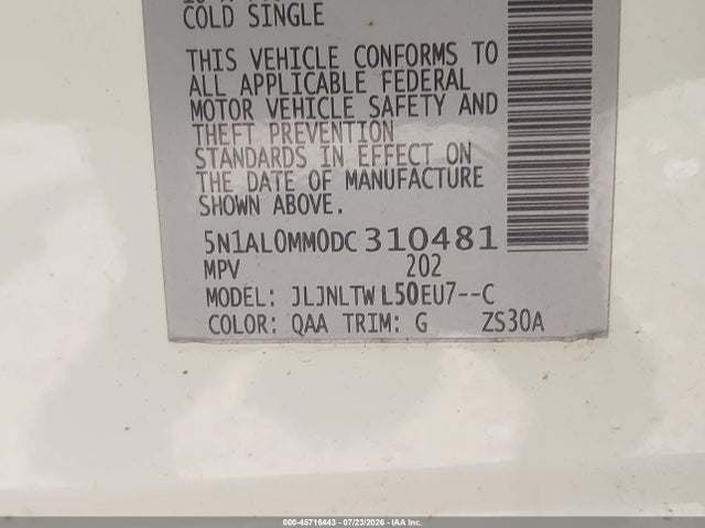 Aukcja sprzedaży 2013 Infiniti Jx35, vin: 5N1AL0MM0DC310481, numer aukcji: 45716443