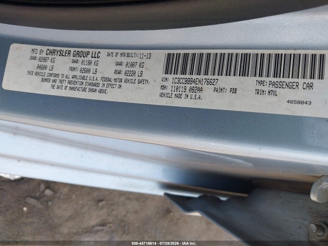 45716614 :رقم المزاد ، 1C3CCBBB4EN176627 vin ، 2014 Chrysler 200 Touring مزاد بيع