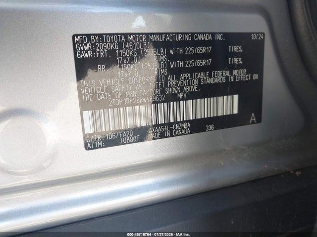 2T3P1RFV8RW489632 Toyota Rav4 Xle