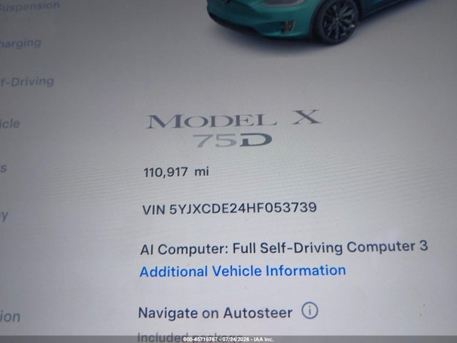 5YJXCDE24HF053739 Tesla Model X 100d/75d/90d