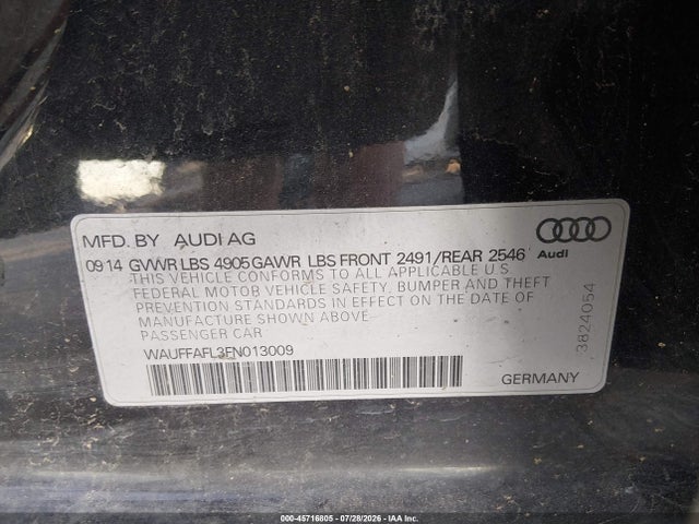 Aukcja sprzedaży 2015 Audi A4 2.0t Premium, vin: WAUFFAFL3FN013009, numer aukcji: 45716805