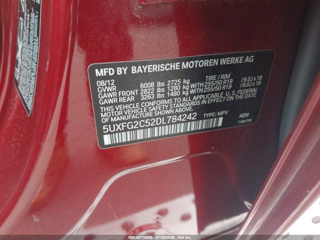 Aukcja sprzedaży 2013 Bmw X6 Xdrive35i, vin: 5UXFG2C52DL784242, numer aukcji: 45716868