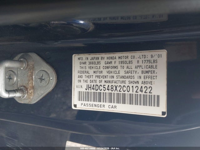 Продажа на аукционе авто 2002 Acura Rsx, vin: JH4DC548X2C012422, номер лота: 45716869