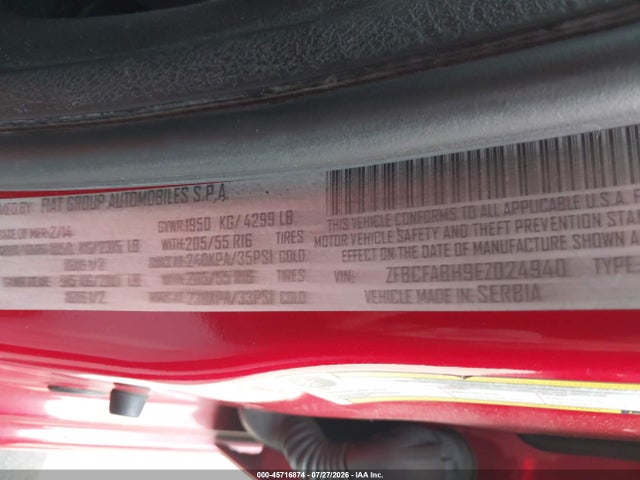 2014 Fiat 500l Easy მანქანა იყიდება აუქციონზე, vin: ZFBCFABH9EZ024940, აუქციონის ნომერი: 45716874